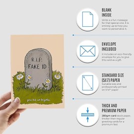 RIP Fake ID Greeting Card
